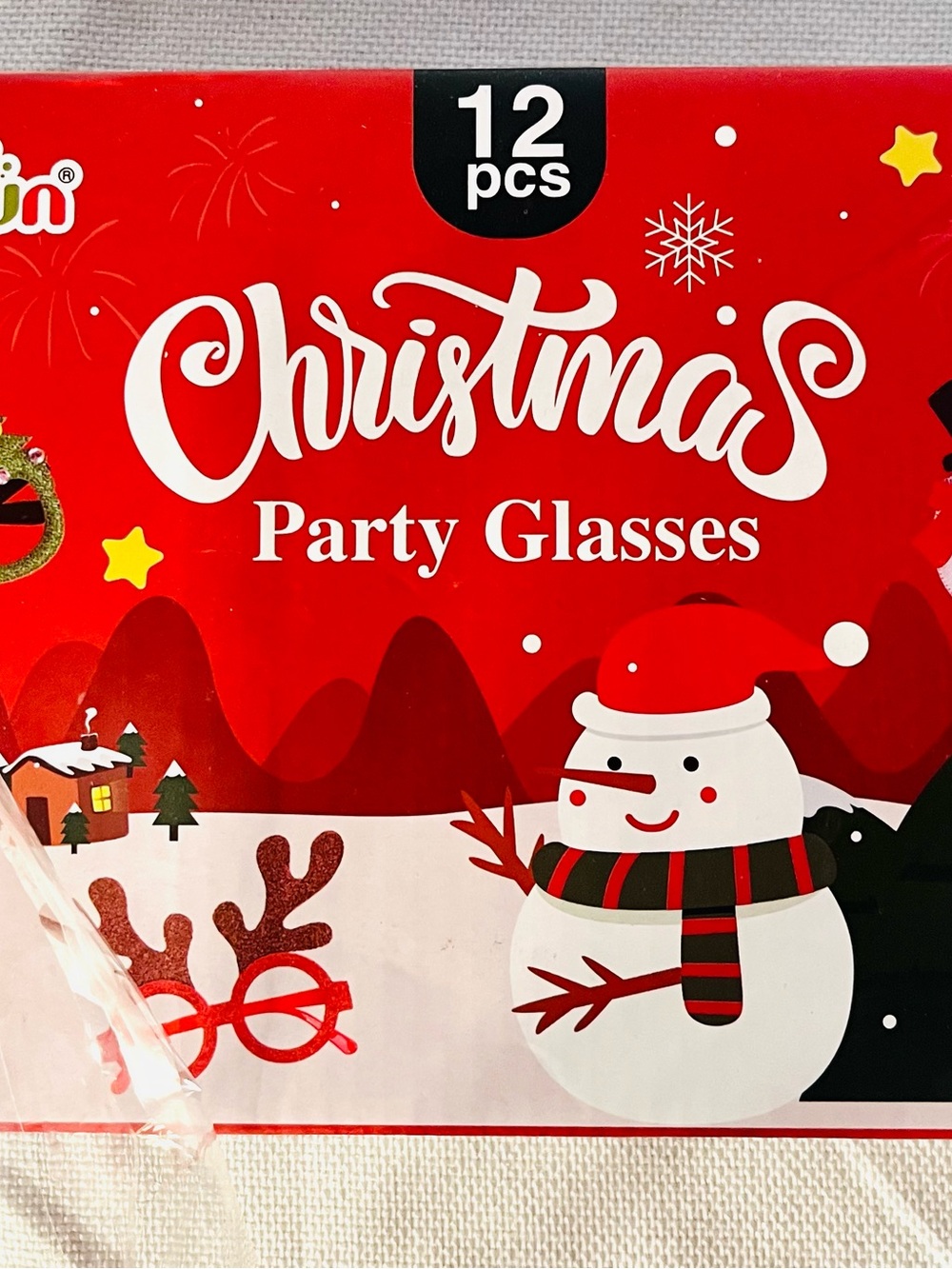Christmas Party Glasses - Red - 12 pcs